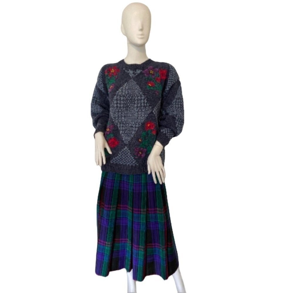 VINTAGE 90'S PENDLETON WOMEN'S TARTAN PLAID WOOL PLEATED SKIRT SZ 12 - Picture 2 of 4